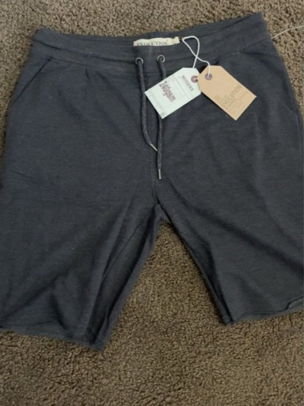 Evolution Men’s Dark Charcoal Drawstring Athletic Shorts